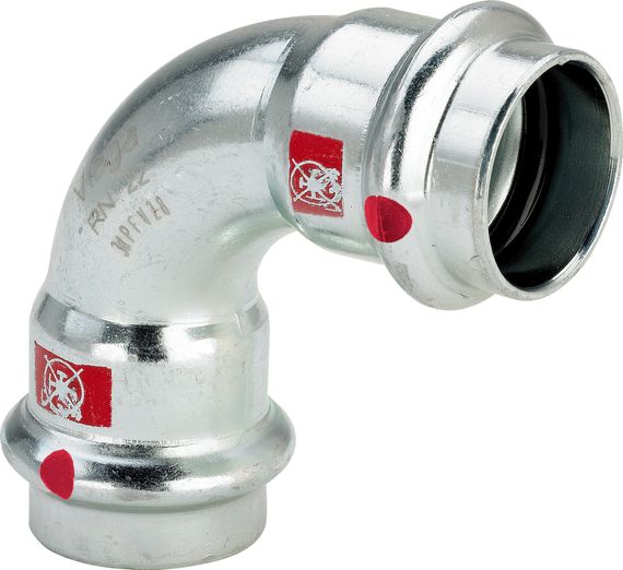 71007024 / Viega Prestabo Bogen 90° 28 mm, Modell 1116, verzinkt