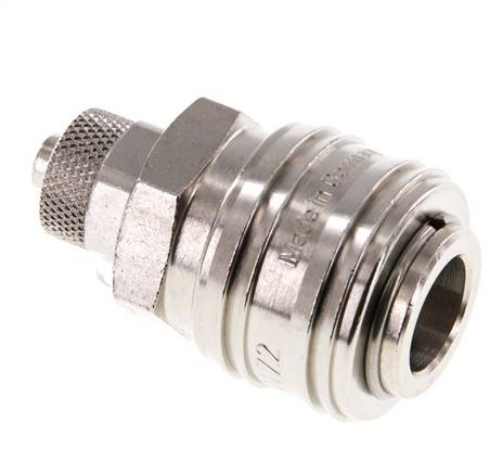 KDK 6 NW7 MSV / Kupplungsdose 8x6mm, Messing vernickelt