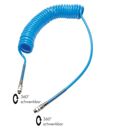 SPK PUN 3812/6 / PUR-Spiralschlauch G 3/8"-12 x 8 mm, 6,0 mtr. Arbeitslänge