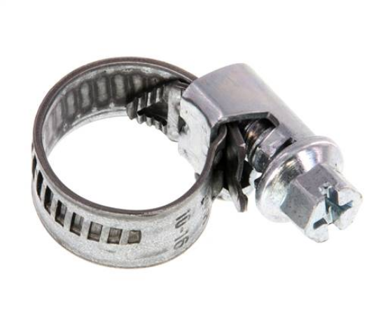9mm Schlauchschelle 10 - 16mm, Stahl verzinkt (W1)